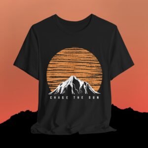 Mountain Sunset Graphic Tee - Chase the Sun T-Shirt - Triply Tees